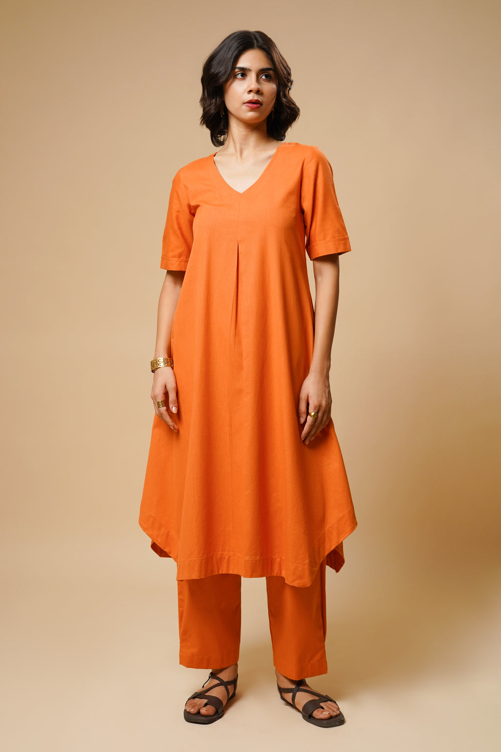 CENTER PLAETED KURTA SET