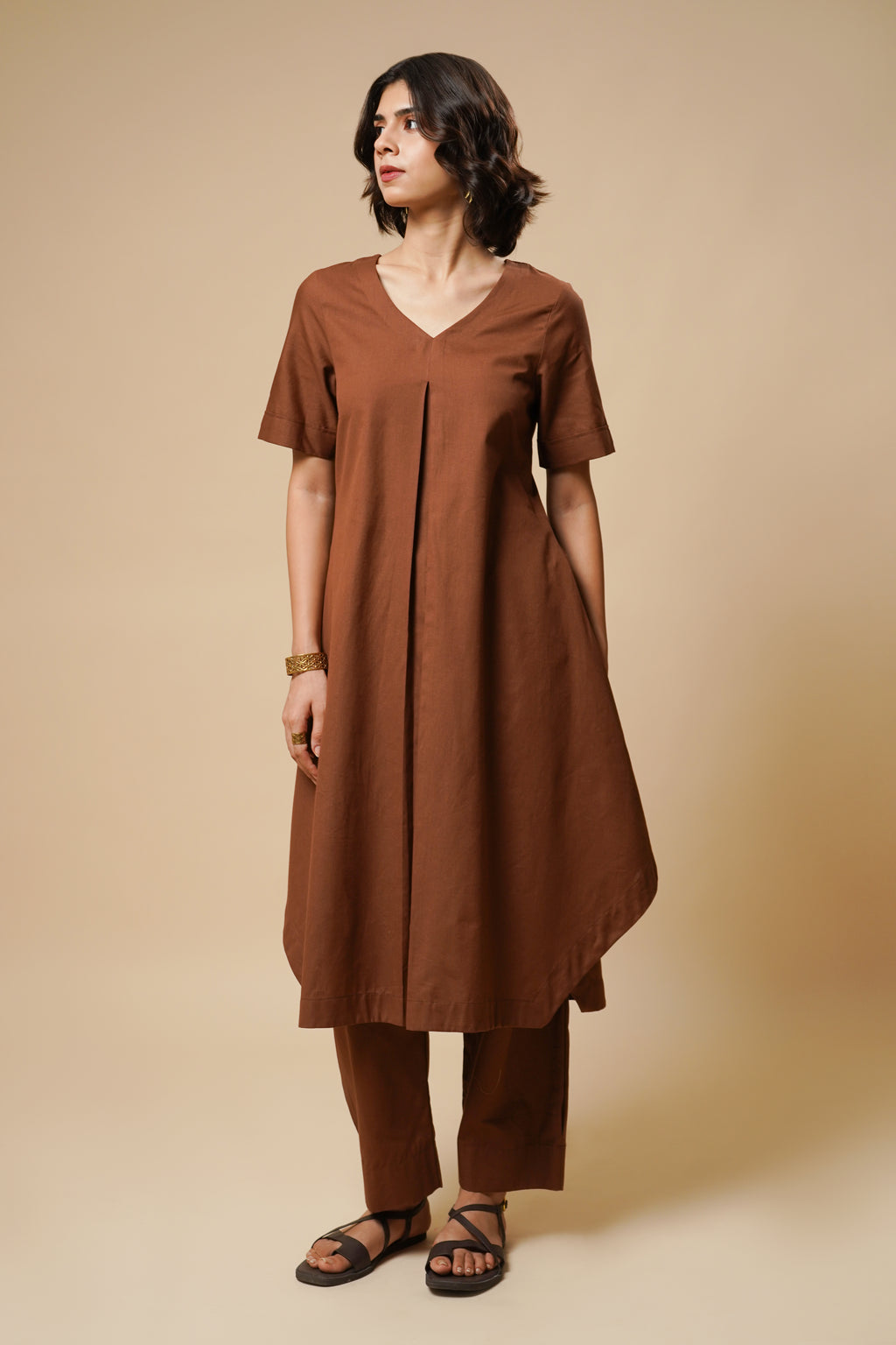CENTER PLEATED KURTA SET