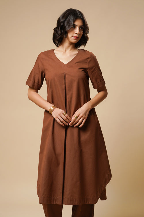 CENTER PLEATED KURTA SET