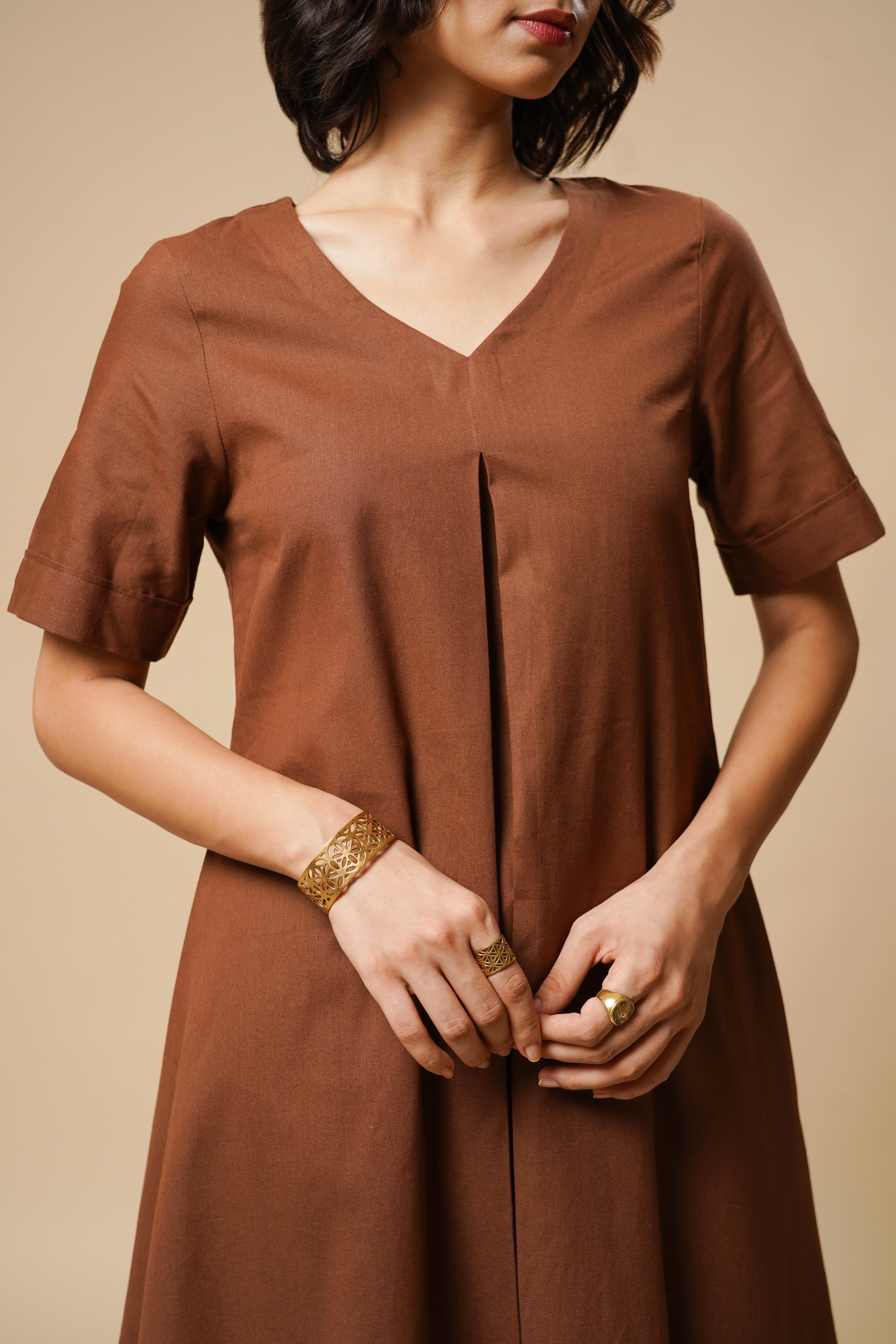 CENTER PLEATED KURTA SET