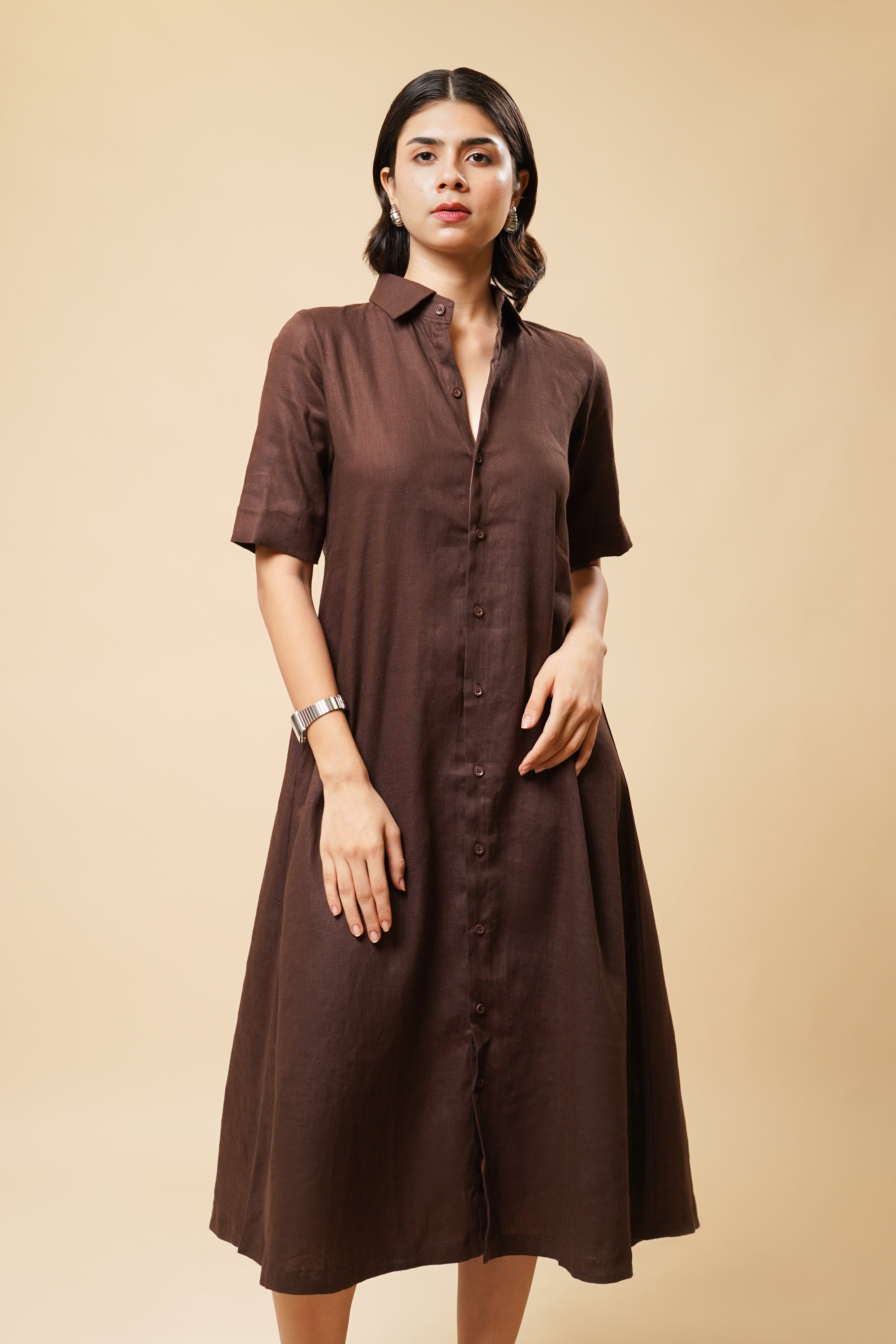 LINEN SHIRT DRESS