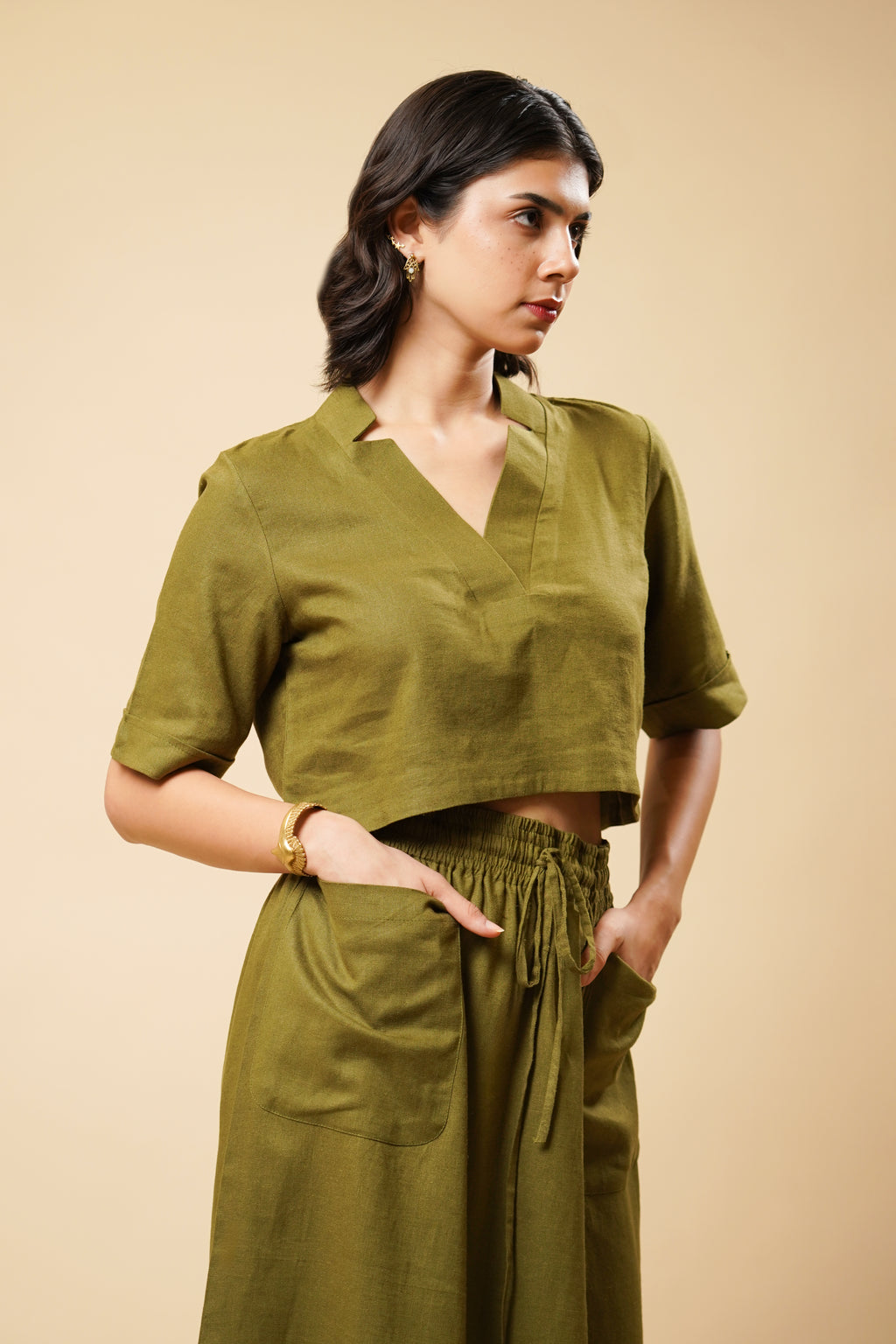 LINEN A-LINE SKIRT