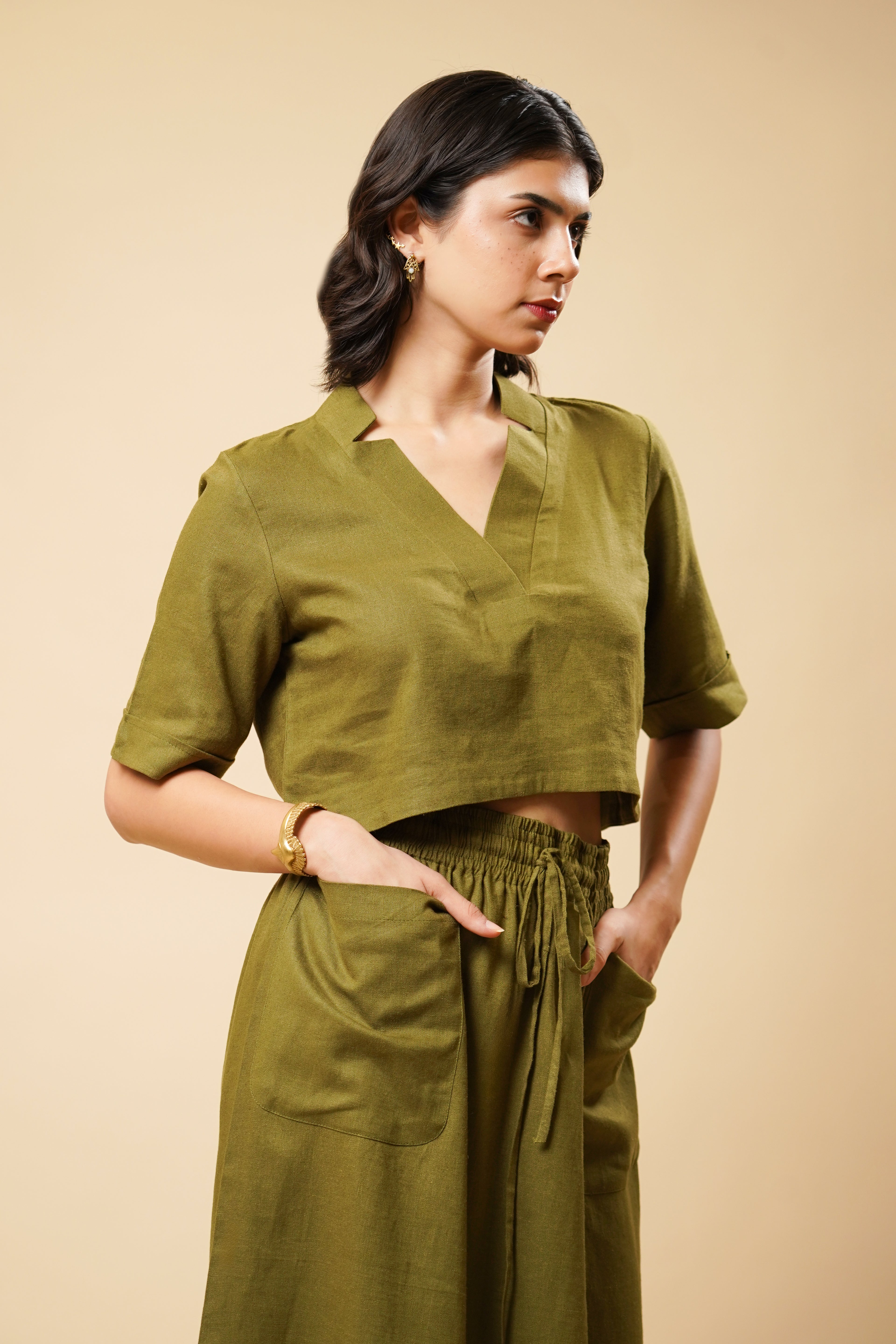 LINEN A-LINE SKIRT