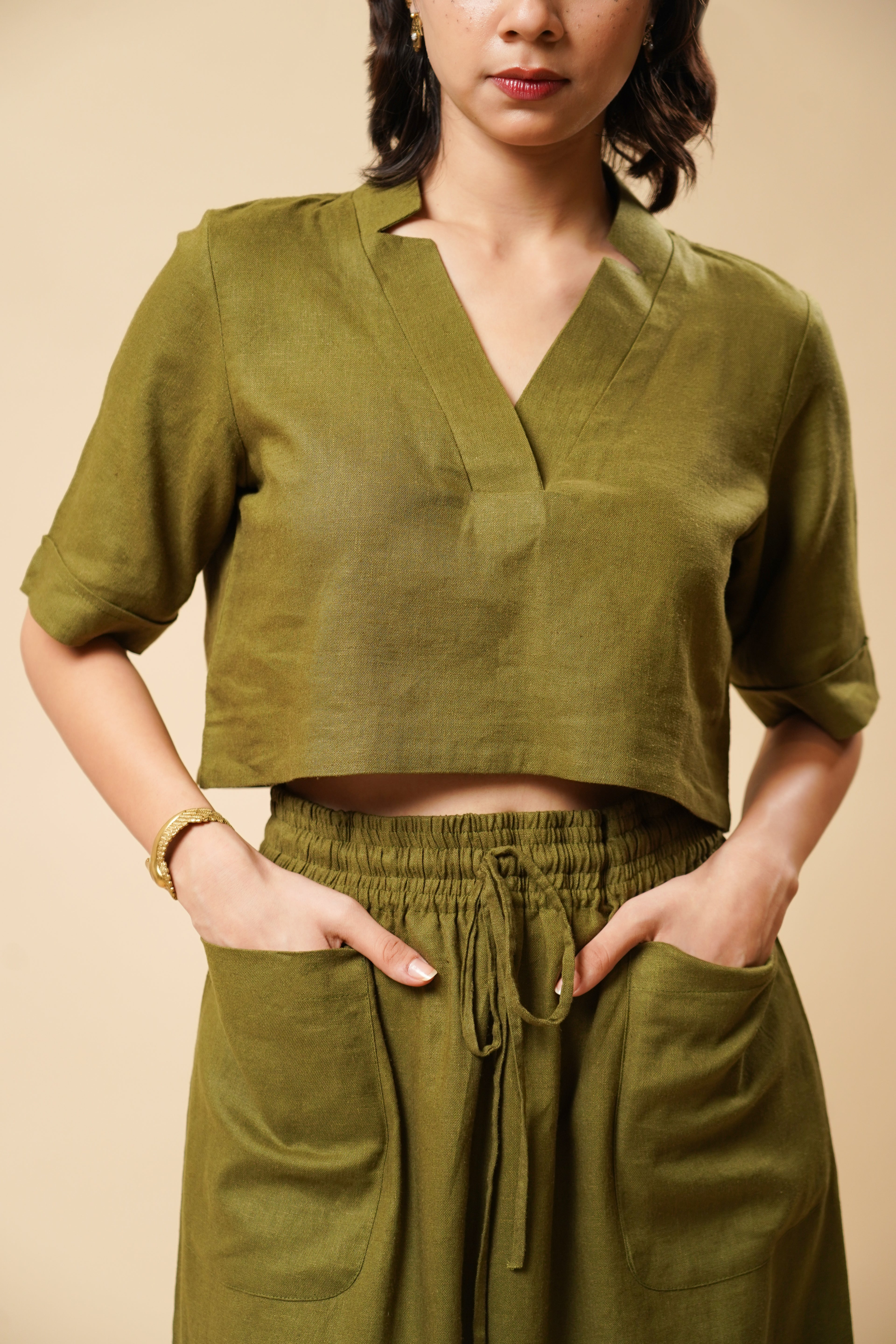 LINEN A-LINE SKIRT