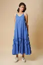 FRILL STRING DRESS POW. BLUE