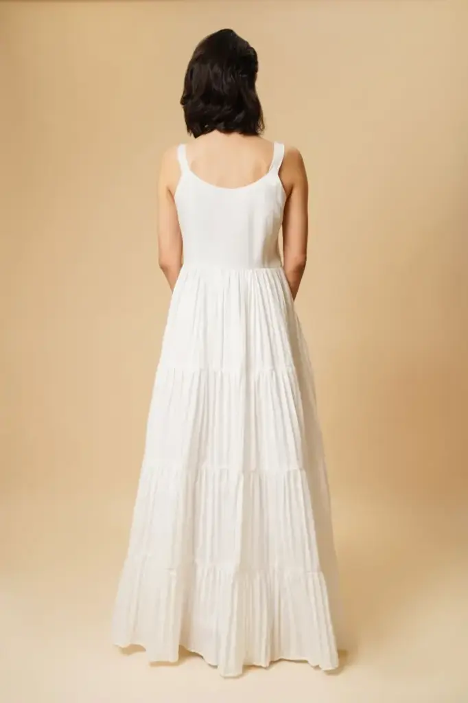 TIER LONG DRESS (WHITE)