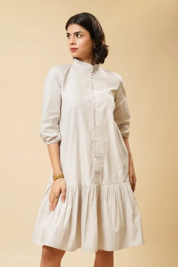 BUTTON-UP SHORT DRESS