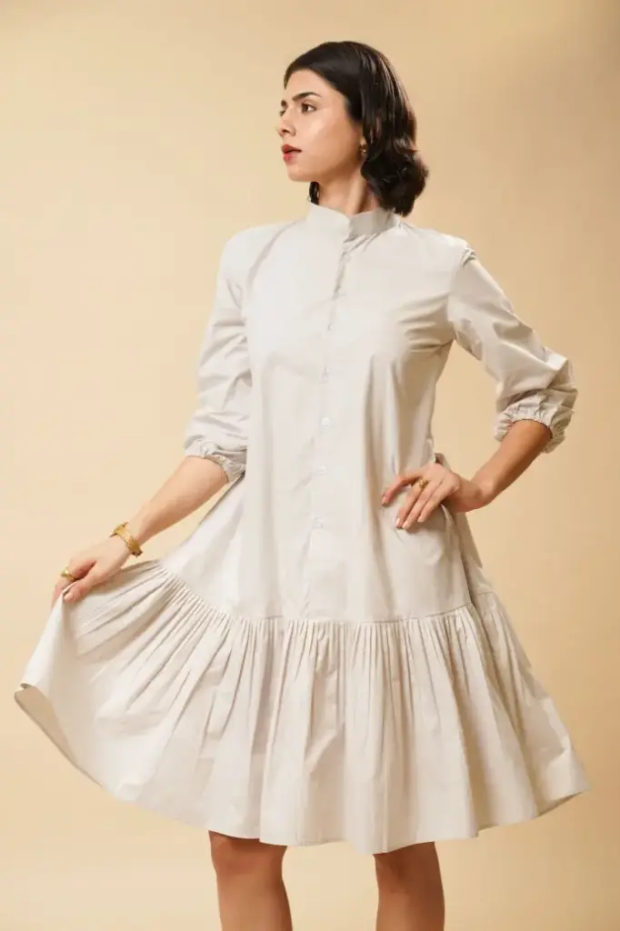 BUTTON-UP SHORT DRESS