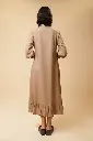 LINEN BISCUIT FRILL DRESS