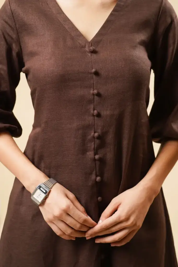 LINEN BROWN ONE PIECE