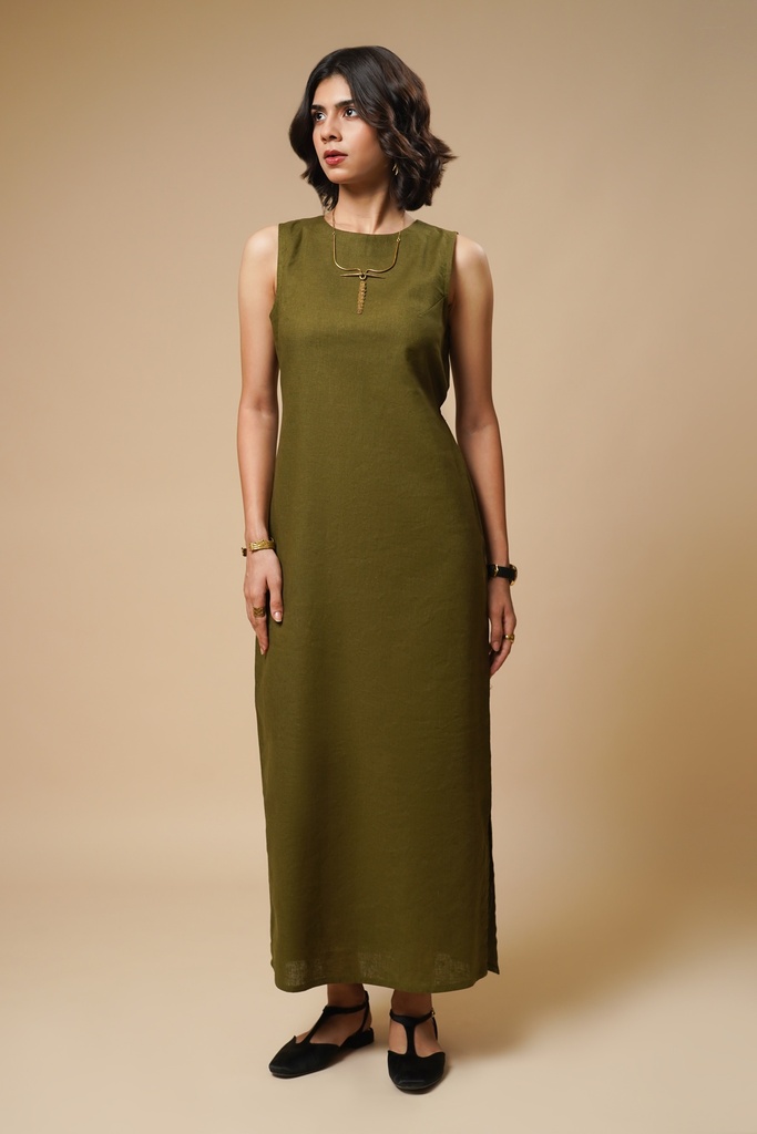 LINEN ONE PIECE(OLIVE)