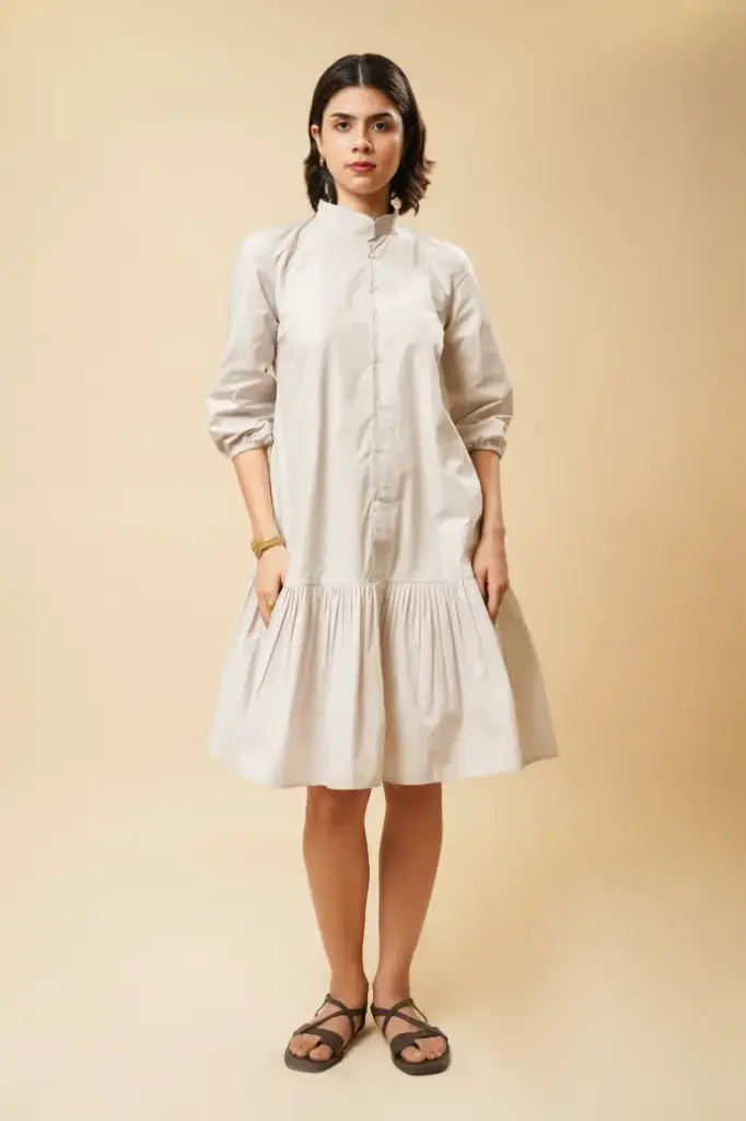 BUTTON-UP SHORT DRESS