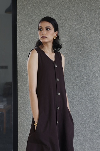 A-LINE ONE PIECE WITH POCKETS (BROWN)