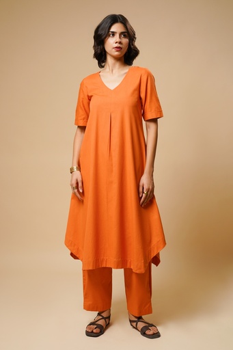 CENTER PLAETED KURTA SET 